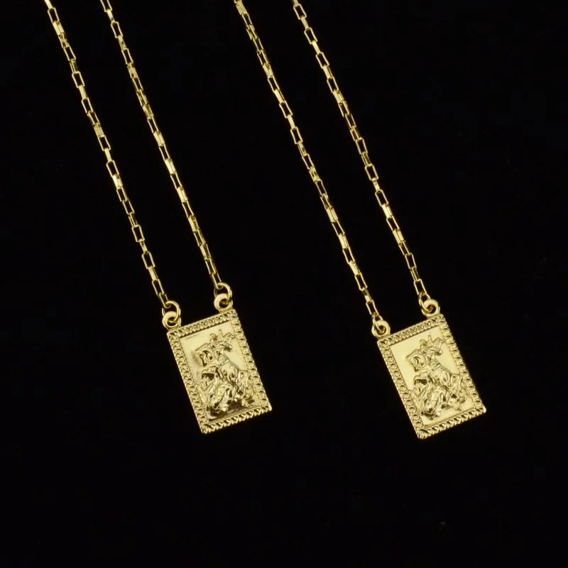 Escapulário São Jorge Detalhado (Cadeado Quadrado 1.5mm)