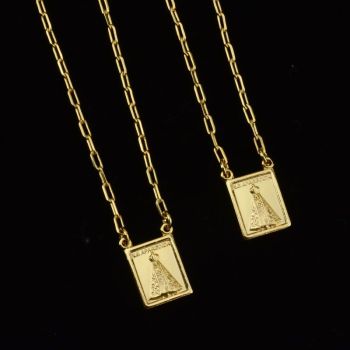 Escapulário Nossa Senhora Aparecida (Cadeado Alongado 2mm)