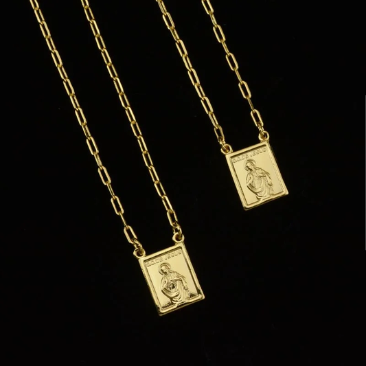 Escapulário Sagrado Coração de Jesus (Cadeado Alongado 1.5mm)